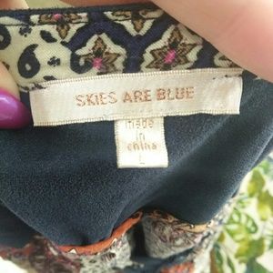 Skies Are Blue Dresses - Skies Are Blue Patchwork Print Lace Up Dress Skies Are Blue Dresses - Skies Are Blue Patchwork Print Lace Up Dress